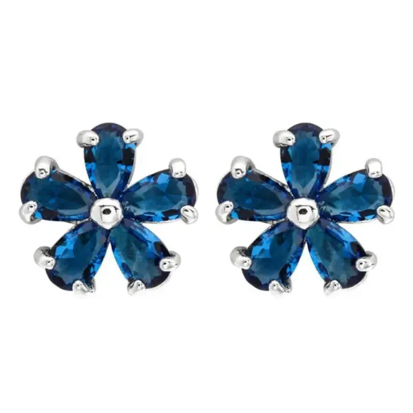 Wholesale 1 Pair Simple Style Flower Plating Inlay Copper Zircon White Gold Plated Ear Studs