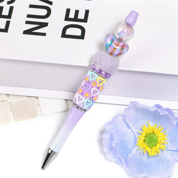 Wholesale Rainbow Striped Love Heart Beaded Acrylic Peach Heart Vertical Hole Beads DIY Mobile Phone Chain Keychain Small Accessories Beads