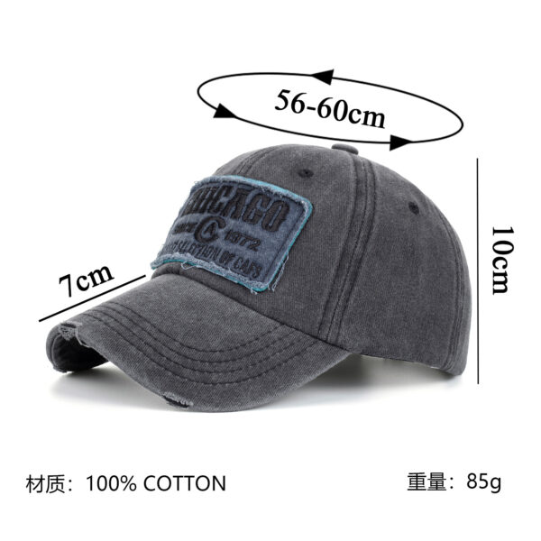 Wholesale Spring cross-border wash cotton Amazon three-dimensional embroidered baseball cap washed old Chicago cap B1171