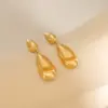 PVD Coated Real Gold Plated 18K Gold Water Droplets 304 Stainless Steel French Style Waterproof Non Tarnish Drop Earrings