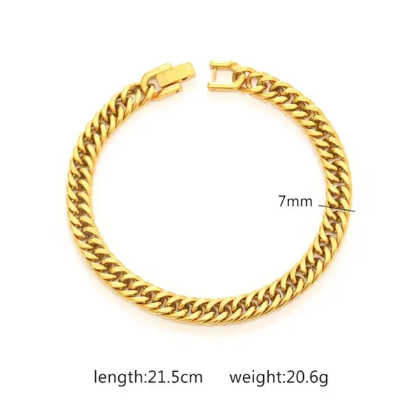304 Stainless Steel Geometric Electroplated 18K Real Gold Plated Basic Simple Style Waterproof Non Tarnish Plating Bracelets