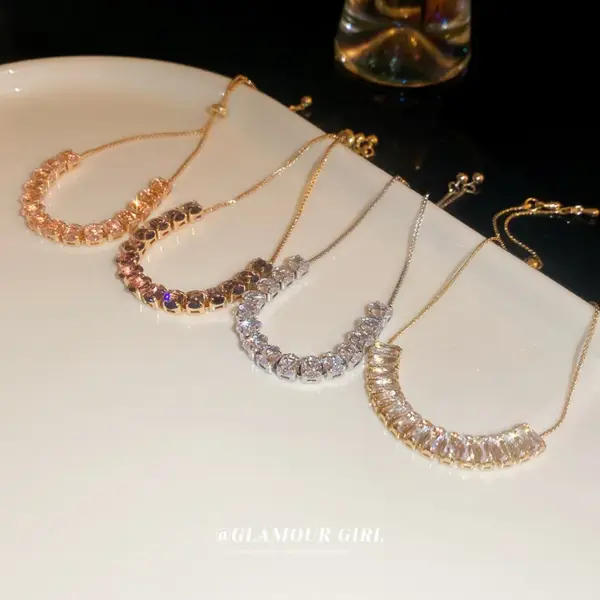 Wholesale Modern Style Geometric Copper Inlay Zircon Bracelets