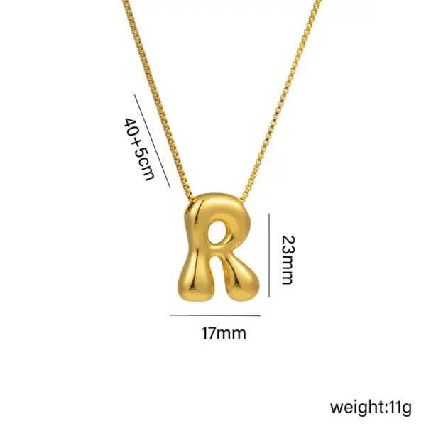 Copper 18K Gold Plated Basic Plating Letter Pendant Necklace