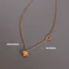 Wholesale PVD Coated Real Gold Plated 18K Gold Heart 304 Stainless Steel Waterproof Non Tarnish 304 Stainless Steel Necklace