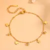 Wholesale 304 Stainless Steel Round Water Droplets Eye PVD Coated Rhinestones Shell 18K Real Gold Plated Cute Sweet Waterproof Non Tarnish Inlay Gold Bracelets Necklace