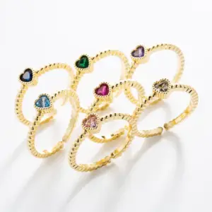 Fashion Heart Copper Artificial Gemstones In Bulk