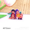 Wholesale 10pcs/pack Cute Cartoon Girl Accessories Acrylic Brooches & DIY Accessories