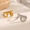 Wholesale Ion Plating (IP) 18K Gold Plated Solid Color 304 Stainless Steel Simple Style Classic Style Waterproof Non Tarnish Open Rings