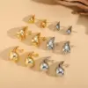 304 Stainless Steel Copper Geometric Electroplating PVD Coated 14K Gold Plated Elegant Luxurious Classic Style Plating Ear Studs