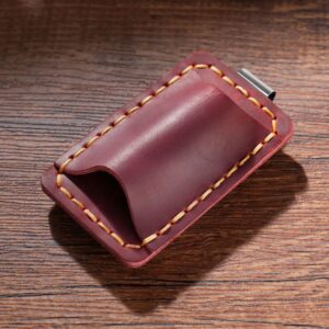 Crazy horse leather wine red
