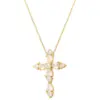 Wholesale Brass 18K Gold Plated Hip-Hop Luxurious Cool Style Cross Inlay Zircon Pendant Necklace