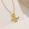 Wholesale 316 Stainless Steel Copper Sun Star Moon Electroplated 18K Real Gold Plated Elegant Cable Chain Pendant Necklace