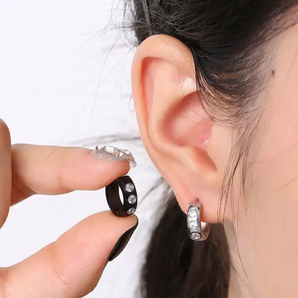 Wholesale PVD Coated 18K Gold Plated Solid Color Stainless Steel Luxurious Waterproof Non Tarnish Earrings