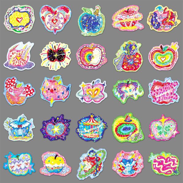 Wholesale 50pcs/pack Flashing Laser Energy Apple Stickers