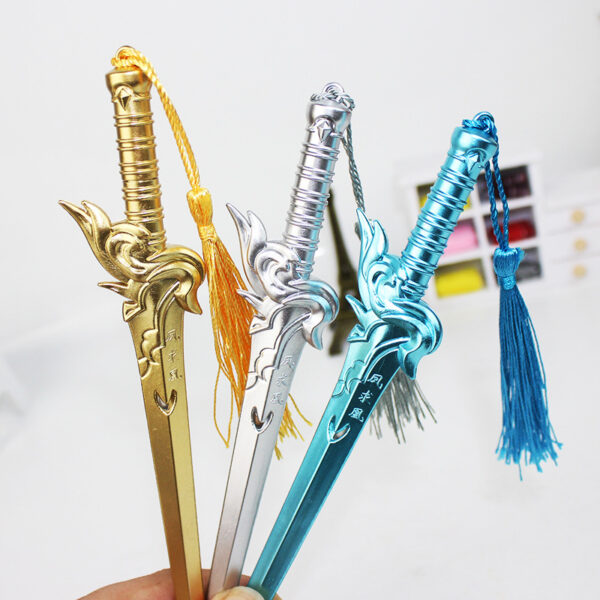 Wholesale South Korea Creative Sword Gel Pen Long Sword Tassel Blue Core Weapon Pen Student Stationery 8716