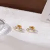 Wholesale Ion Plating (IP) 16K Gold Platinum Real Gold Plated Arc 304 Stainless Steel Chinoiserie Casual Cute Waterproof Non Tarnish Ear Studs