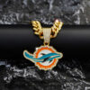 Wholesale Colorful Dolphin Pendant for Men Hip Hop Diamond Cuban Necklace