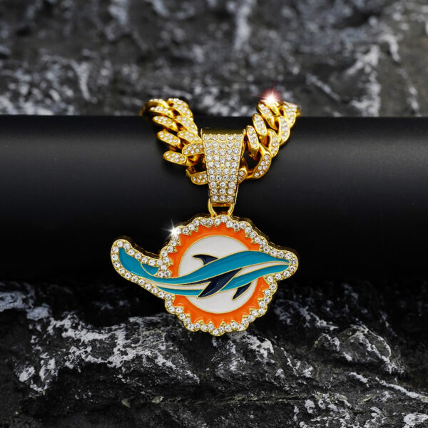 Wholesale Colorful Dolphin Pendant for Men Hip Hop Diamond Cuban Necklace