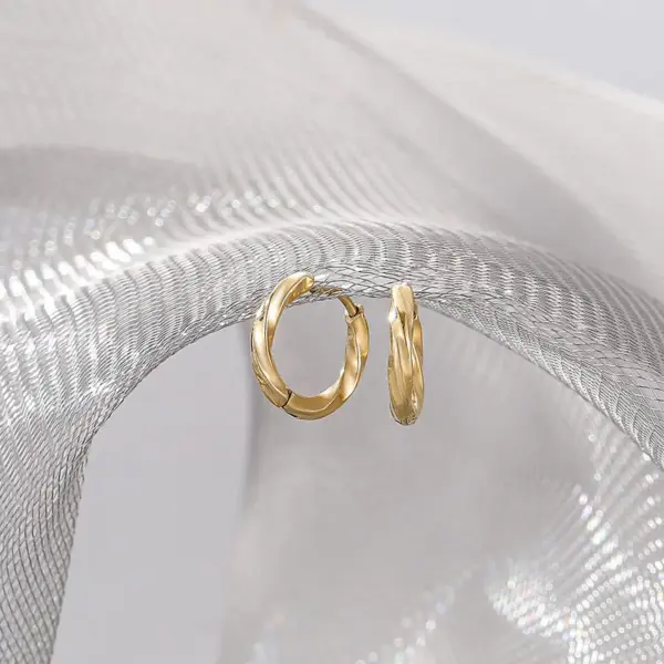 Wholesale PVD Coated 18K Gold Real Gold Plated Circle Solid Color 304 Stainless Steel Fashion Waterproof Non Tarnish Earrings