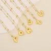 Wholesale Simple Style Letter Stainless Steel Copper Plating 18K Gold Plated Pendant Necklace