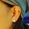 Fashion Letter Titanium Steel Plating Ear Studs 1 Pair