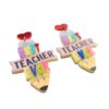 Wholesale Cross-border Acrylic Teachers' Day Graduation Season Opening Season Pencil Color English Letter Holiday Gift Earrings