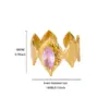 18K Gold Plated 304 Stainless Steel Vacuum Electroplating (In Furnace) Zircon Heart-shaped Flower Medical Steel Hypoallergenic Open Ring Beautiful Ring Valentine's Day Gift Jewelry