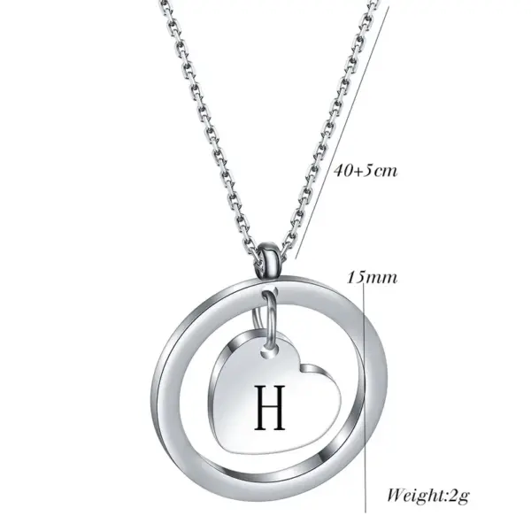 Wholesale Simple Style Letter Stainless Steel Titanium Steel Plating Pendant Necklace