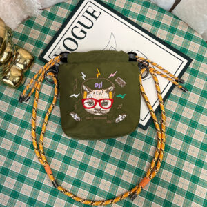 Dark Green Lightning Cat Crossbody Bag