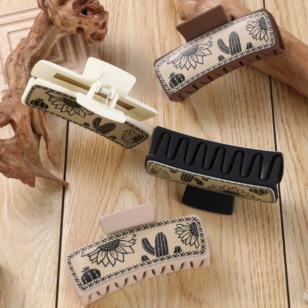 Wholesale Multicolored cactus square hair clip