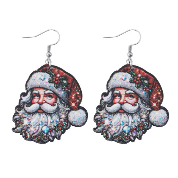 Wholesale Cute and quirky Santa Claus pendant earrings for Christmas