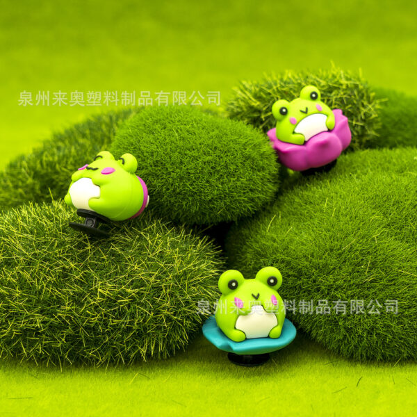 Wholesale Cross-border Hot Selling Cute Little Frog Garden Shoe Buckle Accessories in stock Cartoon 3D Stereo Hole Shoes Flower Decoration Accessories