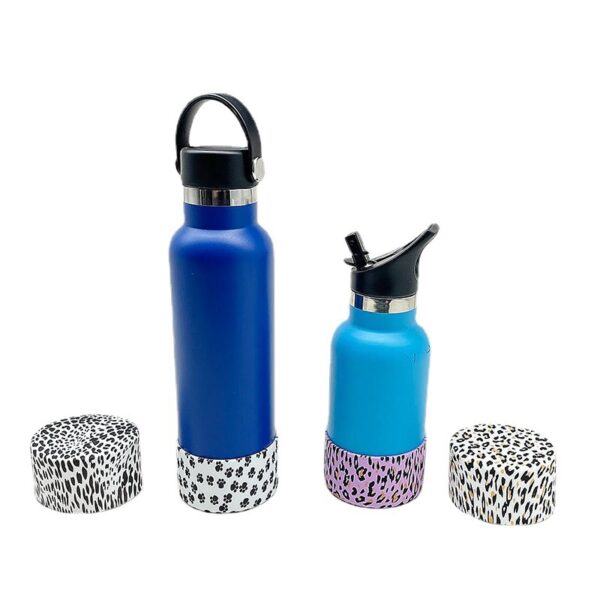Wholesale Creative simple pattern silicone cup cover insulation film water transfer printing sports kettle space Pot Cup cover cup bottom cover