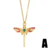 Wholesale Fashion Bird Dragonfly Pendant Necklace Simple Devil Eye Copper Necklace