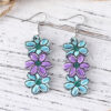 oly-4a2089e15390ab6c6cd6eda8e6b3e556 Wholesale Spring and Summer Bohemian Color Flower Pendant Earrings Women Wooden Double-Sided Earrings Camping Holiday Gift