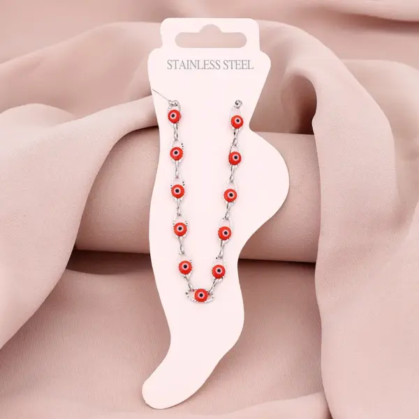 Wholesale 1 Piece Modern Style Eye 304 Stainless Steel Waterproof Non Tarnish Water Plating 18K Gold Plated Real Gold Plated Women's Anklet