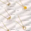 Wholesale Vacuum Plating Real Gold Plated Heart Shape Fish Tail 304 Stainless Steel Simple Style Waterproof Non Tarnish 304 Stainless Steel Necklace