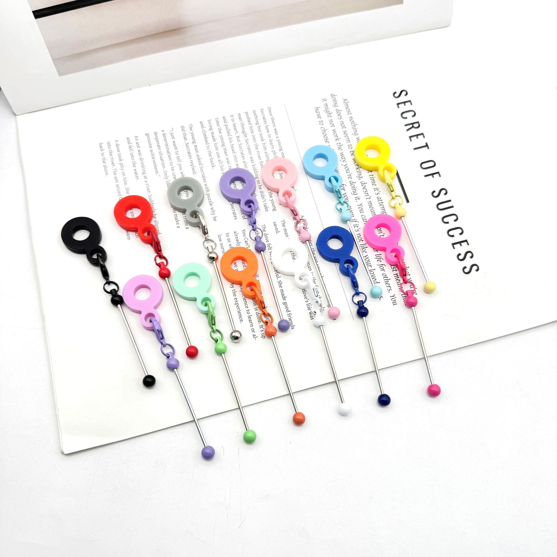 Wholesale New Silicone Keychain Creative DIY Beaded Water C Straw 8-10mm Silicone Straw Aessories