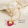 Elegant Vintage Style Simple Style Heart Shape Copper 18k Gold Plated Pendant Necklace In Bulk