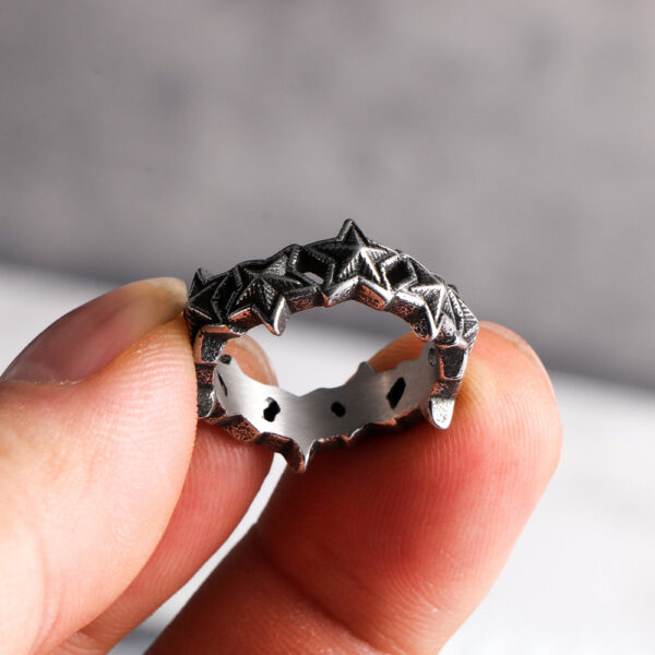 oly-4a3262e109744f37565697c35a0ebd0a Wholesale Korean-style Five-pointed Star Ring Thin Circle Couple Ring Girl's Jewelry Fashion Accessories SA973