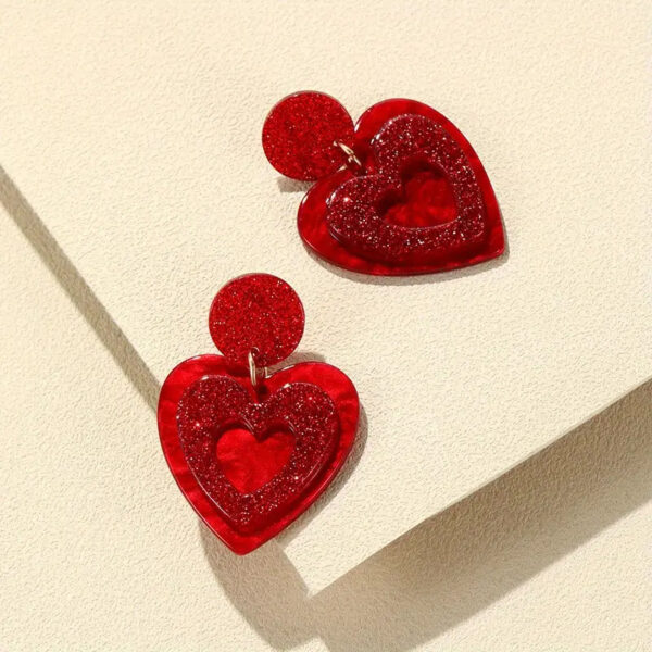 Wholesale New Valentine's Day love earrings design earrings fashion personality simple double-layer love earrings earrings for women