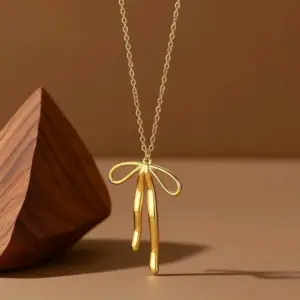 X0336-Bowknot-Necklace- Gold
