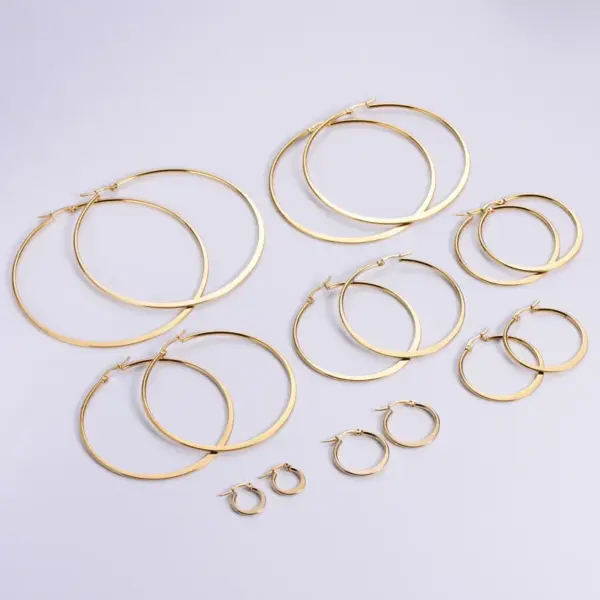 Imitation Gold 304 Stainless Steel Electroplating Solid Color Plating Earrings