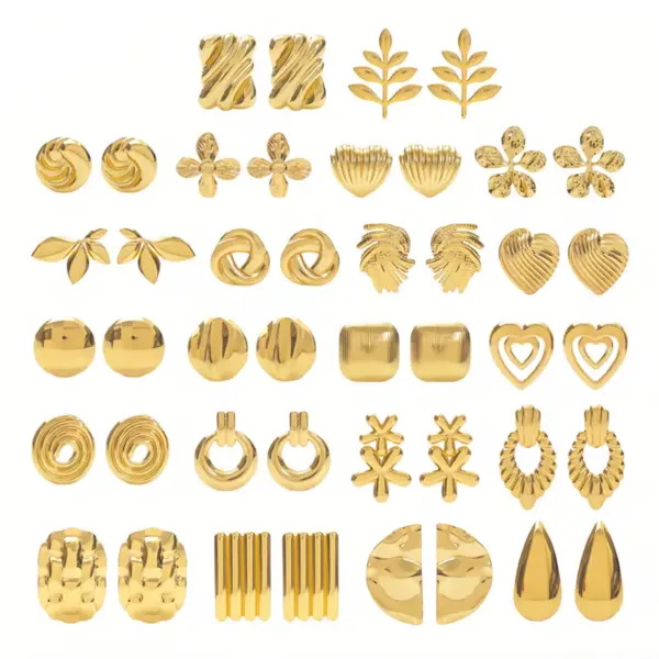 High-Grade Trendy Stainless Steel Studs Oil Pressure Irregular Earrings Women's Light Luxury Earrings Earrings