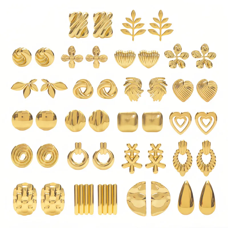 Wholesale High-Grade Trendy Stainless Steel Studs Oil Pressure Irregular Earrings Women's Light Luxury Earrings Earrings
