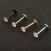 Wholesale Titanium Alloy Lip Stud Earrings Zirconia Stones Geometric Design Piercing Jewelry Unisex Business And Holiday Occasions