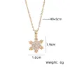 Wholesale 201 Stainless Steel Copper Plating Inlay Snowflake Zircon Pendant Necklace