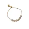 Wholesale Elegant Lady Flower Copper Inlay Zircon Bracelets