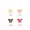 Wholesale PVD Coated Real Gold Plated Bow Knot 201 Stainless Steel Artificial Crystal Elegant Simple Style Classic Style Waterproof Non Tarnish 201 Stainless Steel Bracelets