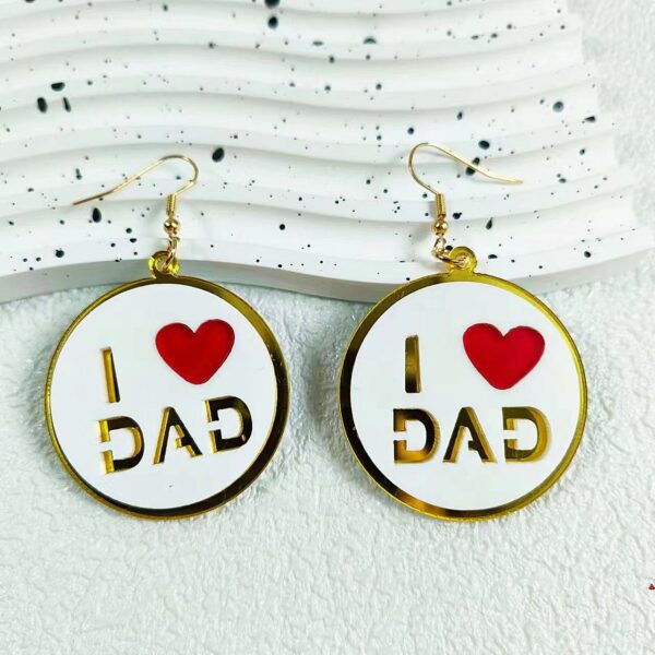 Wholesale Cross-border Mother's Day pattern round pendant earrings elegant simple acrylic jewelry fashion gift ear jewelry